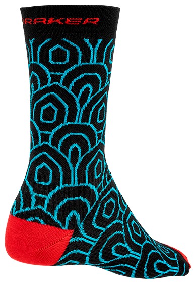 Racing Art-Deco High Socks, black/red